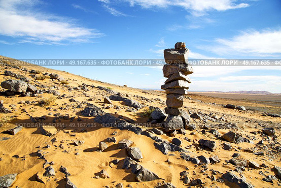  old fossil in  the desert of morocco sahara and rock  stone sky. Стоковое фото, агентство Ingram Publishing / Фотобанк Лори