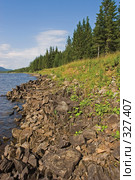 Каменистый берег озера Зюраткуль (2007 год). Редакционное фото, фотограф Юлия Бочкарева / Фотобанк Лори