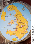 Карта группы Кикладских островов, Греция (2008 год). Редакционное фото, фотограф Галина Лукьяненко / Фотобанк Лори