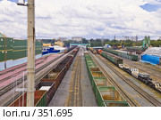 Московская окружная железная дорога, вид со Щелковского путепровода. Стоковое фото, фотограф Эдуард Межерицкий / Фотобанк Лори