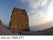 Скала "Парус" на фоне угасающего неба. Краснодарский край. (2008 год). Стоковое фото, фотограф Виктор Филиппович Погонцев / Фотобанк Лори