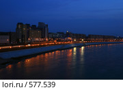 Омск, Иртышская набережная поздним вечером (2008 год). Стоковое фото, фотограф Круглов Олег / Фотобанк Лори