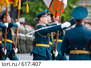 На военном параде Победы 9 мая 2008 года в Москве на Красной площади. Прохождение войск Российской армии. Редакционное фото, фотограф Алексей Бок / Фотобанк Лори