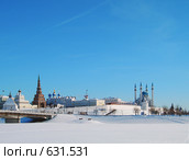 Казанский кремль в феврале. Вид с Казанки. (2006 год). Стоковое фото, фотограф Вадим Хомяков / Фотобанк Лори