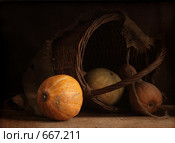 Корзина с тыквами. Стоковое фото, фотограф Марина Володько / Фотобанк Лори