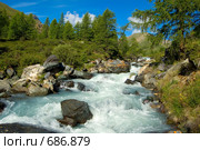 Река Каракабак. Горный Алтай. Стоковое фото, фотограф Селигеев Андрей Иванович / Фотобанк Лори