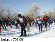 Спортивный праздник "Лыжня России - 2009" в Оренбурге. Редакционное фото, фотограф Александр Катайцев / Фотобанк Лори