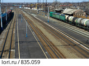 Железнодорожные пути. Стоковое фото, фотограф Денис Шароватов / Фотобанк Лори