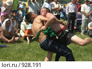 Борьба курэш, праздник сабантуй (2009 год). Редакционное фото, фотограф Талдыкин Юрий / Фотобанк Лори