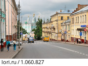 Смоленск: улица Большая Советская и Успенский собор (2009 год). Редакционное фото, фотограф Дмитрий Яковлев / Фотобанк Лори