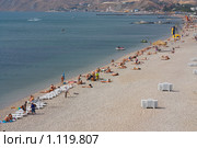 Пляж Коктебеля (2009 год). Стоковое фото, фотограф Кристина Викулова / Фотобанк Лори