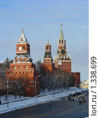 Константино-Еленинская, Набатная и Спасская башни Московского Кремля (2010 год). Стоковое фото, фотограф lana1501 / Фотобанк Лори