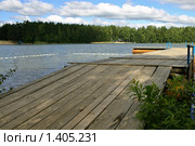 Понтон на берегу озера Шап в республике Марий Эл (2007 год). Стоковое фото, фотограф Людмила Ожиганова / Фотобанк Лори