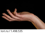 Женская рука в золотистом свете на черном фоне. Стоковое фото, фотограф Лидия Рыженко / Фотобанк Лори