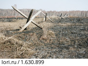 Заградительные сооружения на поле боя. Стоковое фото, фотограф Андрей Ярцев / Фотобанк Лори