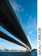 Большой Обуховский (вантовый) мост в Санкт-Петербурге (2009 год). Стоковое фото, фотограф Кекяляйнен Андрей / Фотобанк Лори