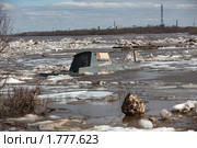 Затопленный корабль среди льдин. Стоковое фото, фотограф Николай Гернет / Фотобанк Лори