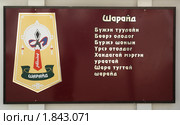Забайкалье. Стилизованное изображение одного из бурятских родов возле Администрации Агинского Бурятского округа (2010 год). Редакционное фото, фотограф Валерий Лаврушин / Фотобанк Лори