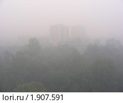 Москва. Вид на Головинский район. Смог (2010 год). Стоковое фото, фотограф lana1501 / Фотобанк Лори