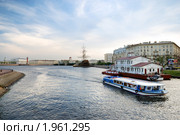 Панорама Биржевого моста (Санкт-Петербург) (2010 год). Редакционное фото, фотограф Дмитрий Яковлев / Фотобанк Лори