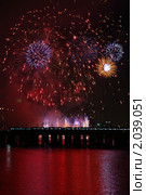Фестиваль фейерверков 2010. Корея. Ночной Сеул. Стоковое фото, фотограф Ольга Липунова / Фотобанк Лори