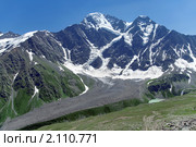Ледник "Семерка". Вид с горы Чегет. Северный Кавказ. Россия (2010 год). Редакционное фото, фотограф Pukhov K / Фотобанк Лори