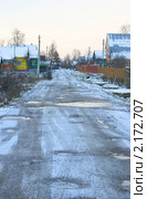 Деревенская улица, вечер, поздняя осень. Стоковое фото, фотограф Наталия Шевченко / Фотобанк Лори