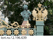 Двуглавый орел на ограде домика Петра Первого. Санкт-Петербург (2009 год). Стоковое фото, фотограф Александр Щепин / Фотобанк Лори