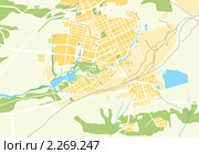Векторная карта города. Иллюстрация. Стоковая иллюстрация, иллюстратор Одиссей / Фотобанк Лори