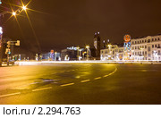 Ночная площадь Независимости в Минске (2007 год). Стоковое фото, фотограф Алексей Ухов / Фотобанк Лори