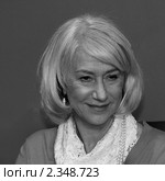 Черно-белый портрет британской актрисы, обладательницы премии "Оскар"  Хелен Миррен (2010 год). Редакционное фото, фотограф Татьяна Лата / Фотобанк Лори