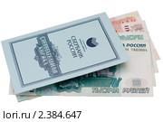 Сберкнижка с вложенными в нее деньгами (2011 год). Редакционное фото, фотограф Катерина Макарова / Фотобанк Лори
