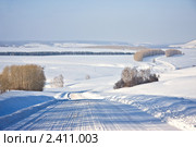 Башкортостан. Зимняя дорога. Стоковое фото, фотограф Анатолий Ефимов / Фотобанк Лори