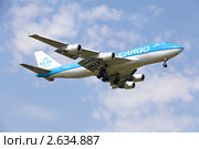 Грузовой самолет Boeing 747-406F/ER/SCD в полете от авиакомпании KLM - Royal Dutch Airlines Cargo (2011 год). Редакционное фото, фотограф Николай Винокуров / Фотобанк Лори