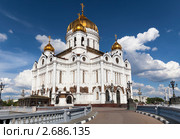 Вид на фасад Храма Христа Спасителя, Москва, Россия (2011 год). Стоковое фото, фотограф Николай Винокуров / Фотобанк Лори
