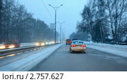 Зимняя дорога. Новосибирск. (2010 год). Редакционное видео, видеограф Игорь Жоров / Фотобанк Лори