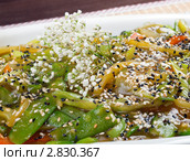 Китайская кухня. Тушеные овощи в устричном соусе. Стоковое фото, фотограф Александр Fanfo / Фотобанк Лори