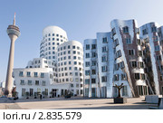 Вид на Медиа Харбор города Дюссельдорф, Германия (2011 год). Редакционное фото, фотограф Николай Винокуров / Фотобанк Лори