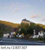 Германия. Альтенау. Замок Burg Are осенним утром (2011 год). Стоковое фото, фотограф Владимир Чинин / Фотобанк Лори