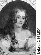 Леди Адела Вилье на гравюре 1850 года. Стоковая иллюстрация, иллюстратор Georgios Kollidas / Фотобанк Лори