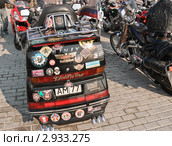 Байкерская тусовка "Смотряк". Мотоцикл "Honda". Фрагмент (2011 год). Редакционное фото, фотограф Алёшина Оксана / Фотобанк Лори