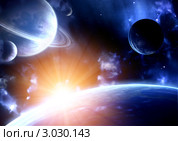 Космическая сцена. Стоковая иллюстрация, иллюстратор Лукиянова Наталья / Фотобанк Лори
