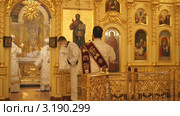 Русская православная церковь.  Праздничное богослужение архиерейским чином. Епископы в алтаре (2012 год). Редакционное видео, видеограф Mikhail Erguine / Фотобанк Лори