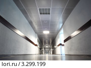Длинный серый коридор. Стоковое фото, фотограф Losevsky Pavel / Фотобанк Лори