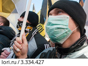Митинг "За честные выборы" на Новом Арбате. 10 марта 2012. Националисты. Редакционное фото, фотограф Ирина Фирсова / Фотобанк Лори