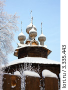 Зимний пейзаж, деревянная Церковь Собора Богородицы. Кострома. Ипатьевская слобода (2010 год). Стоковое фото, фотограф ElenArt / Фотобанк Лори