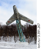 МИГ-15 №44, на котором тренировался Юрий Гагарин. Музей ВВС СФ, пос. Сафоново. Мурманская область (2012 год). Редакционное фото, фотограф Вячеслав Палес / Фотобанк Лори