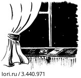 Ночь за окном, рисунок. Стоковая иллюстрация, иллюстратор Dmitry29 / Фотобанк Лори