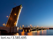 Санкт-Петербург.  Разведенный Троицкий мост (2012 год). Редакционное фото, фотограф Литвяк Игорь / Фотобанк Лори