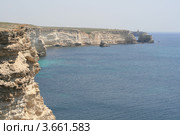 Скалистый морской берег Черного моря мыса Тарханкут (2012 год). Стоковое фото, фотограф Робул Дмитрий / Фотобанк Лори